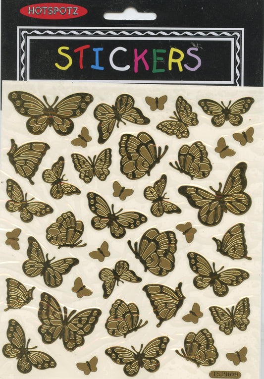 Hotspotz Gold Butterfly Stickers - Pk 41