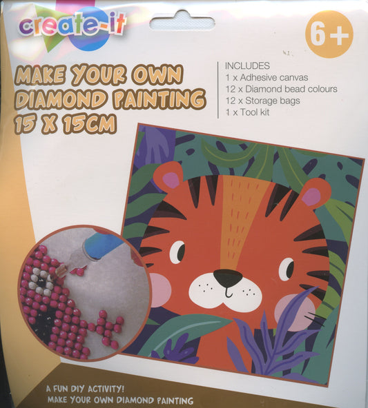 Make Your Own Diamond Painting - 15x15cm - Tiger