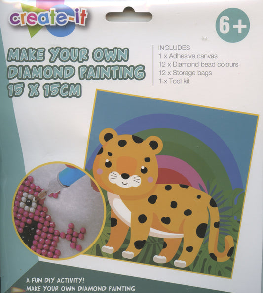 Make your own Diamond Painting - 15x15cm - Leopard