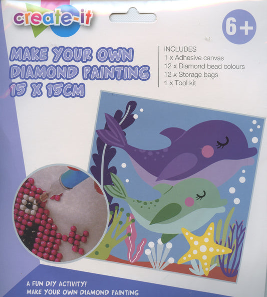 Make Your Own Diamond Painting - 15x15cm - Dolphin