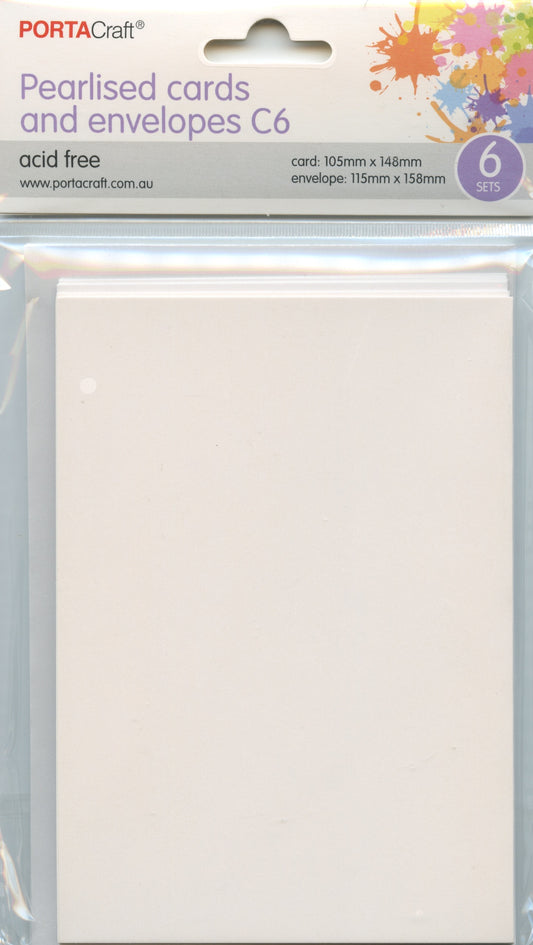 Pearlised C6 Cards and Envelopes - Pearl - 6 sets