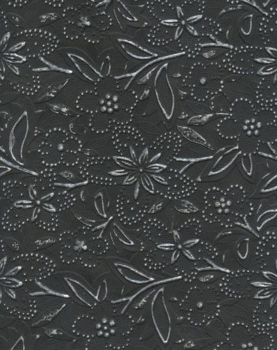 Specialty Paper 1 x Handmade A4 Embossed Black/Silver Spring Flower Paper