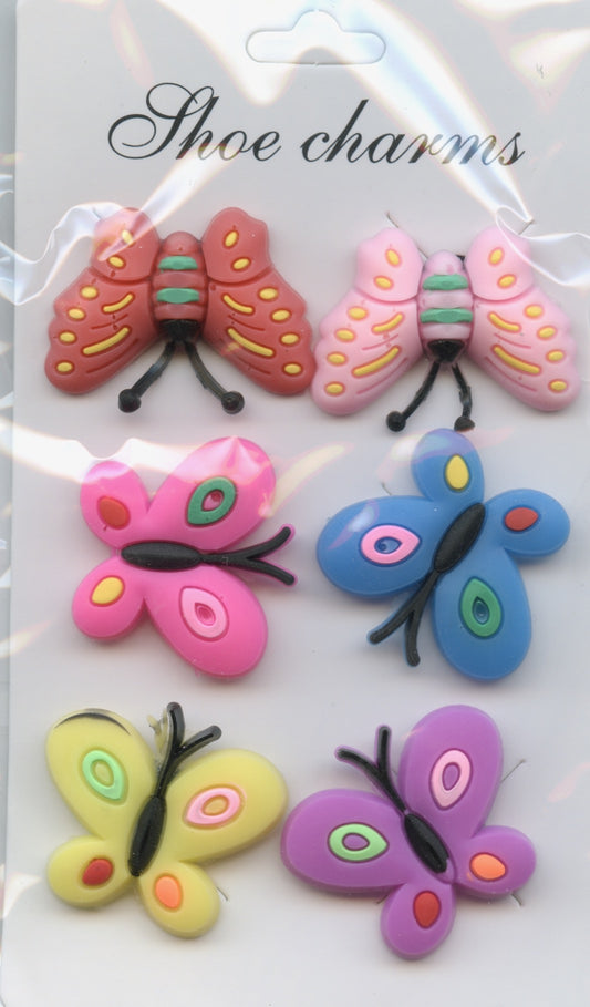 Shoe Charms - Butterflies - 6pc