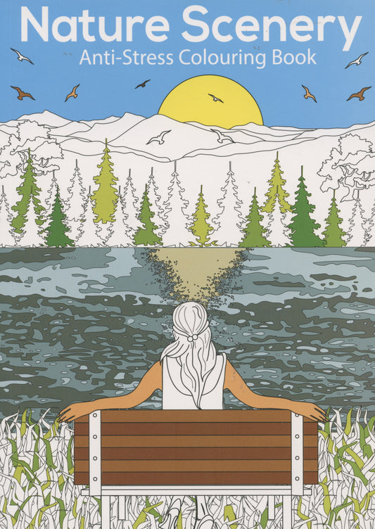 Nature Scenery Colouring Book -Anti Stress Designs - 24 Pages