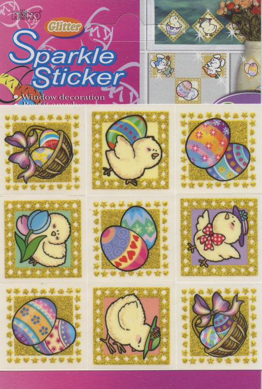 Glitter Sparkle Sticker Easter Eggs/Baskets and Chicks