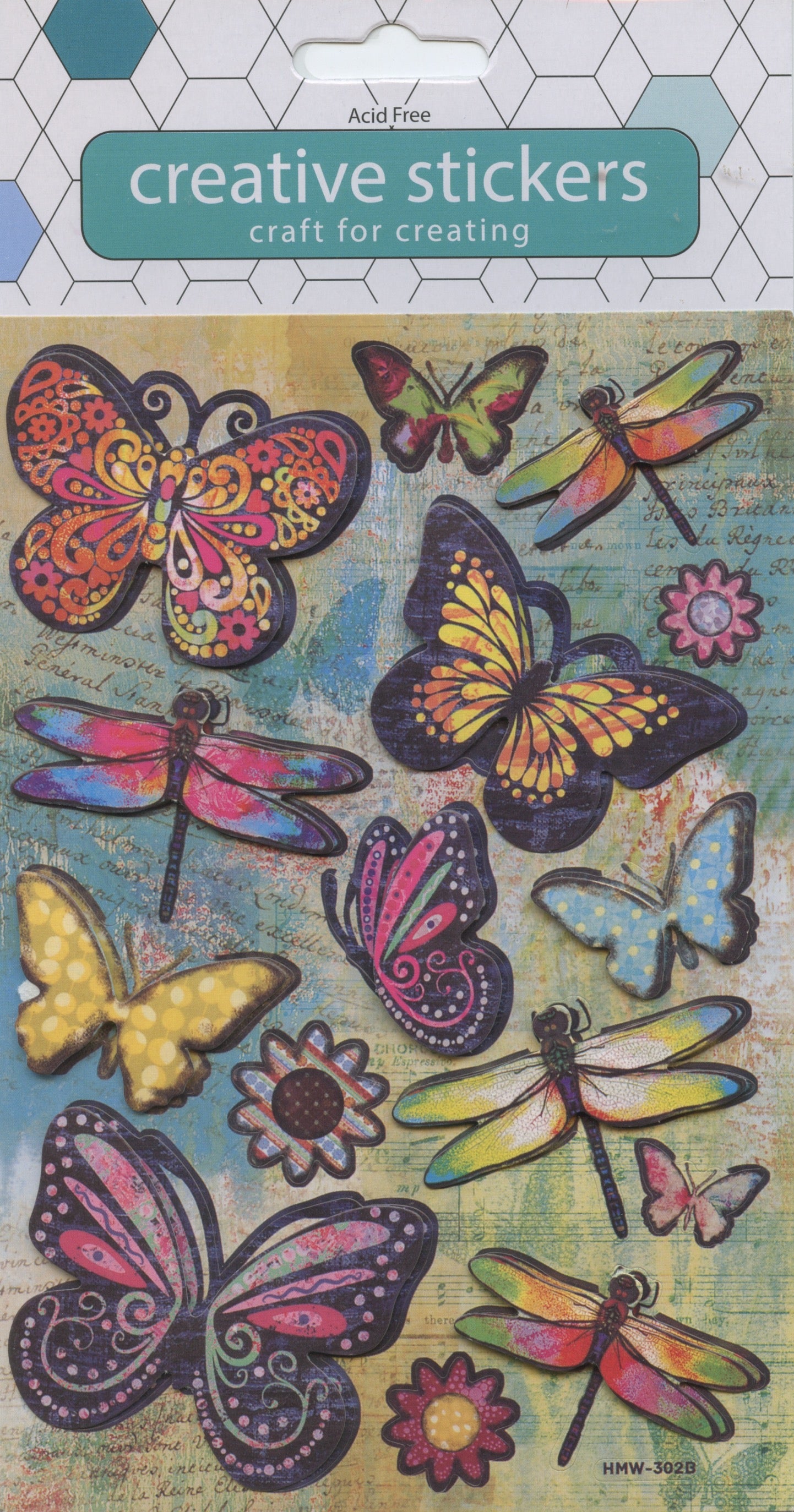Creative Stickers - 3D Butterflies, Dragonflies and Flowers 15 pc