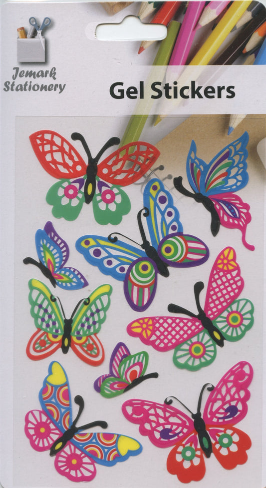 Craft Gel Stickers Butterfly 9pc