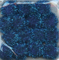 Tinsel Glitter Pom Poms - Blue - Pack of 15 - Size 25mm