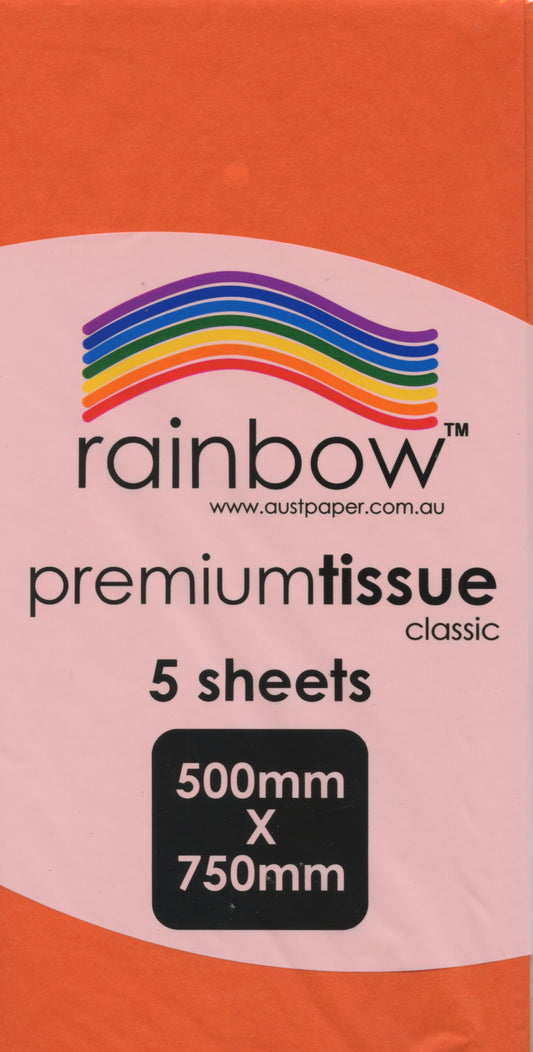 Premium Tissue Papper Classic Orange 5 Pack - 750mm x 500mm