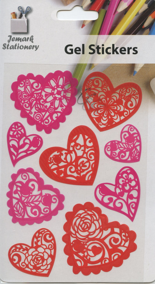 Craft Gel Stickers - Hearts Assorted