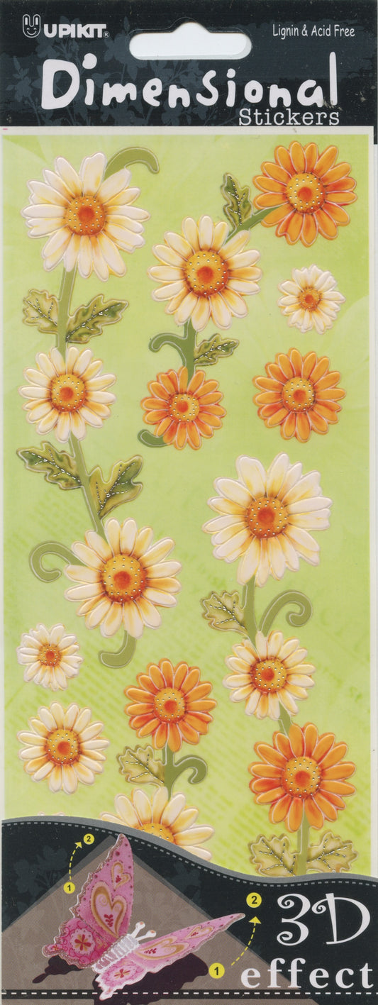 Upikit 3D Dimensional Stickers - Daisy Chains 9 pce