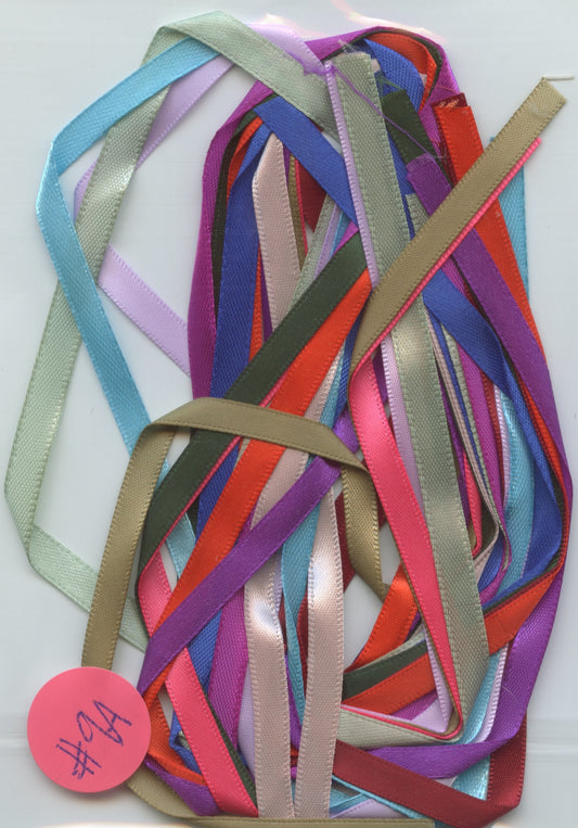 Craft Ribbon - 12 x .60cm lengths - 6mm Assorted colours - Pack #9A