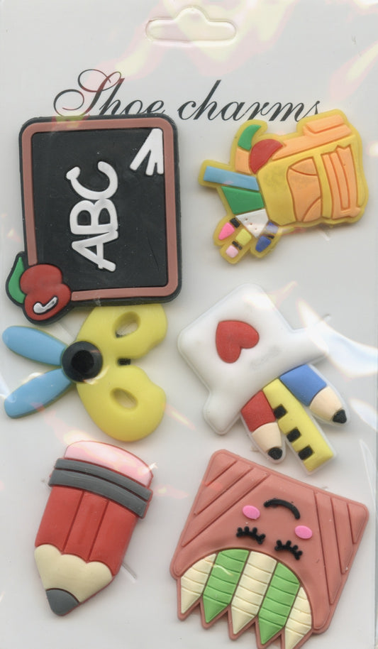 Shoe Charms - ABC theme - 6pc