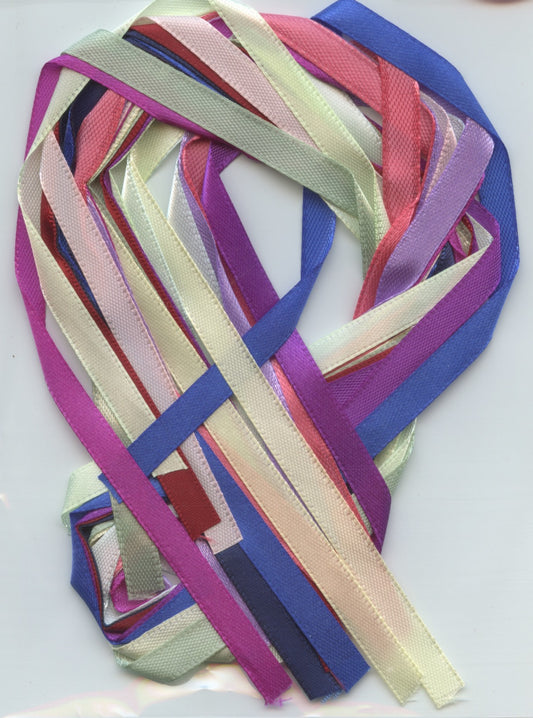 Craft Ribbon - 12 x .60cm lengths - 6mm Assorted colours - Pack #2A