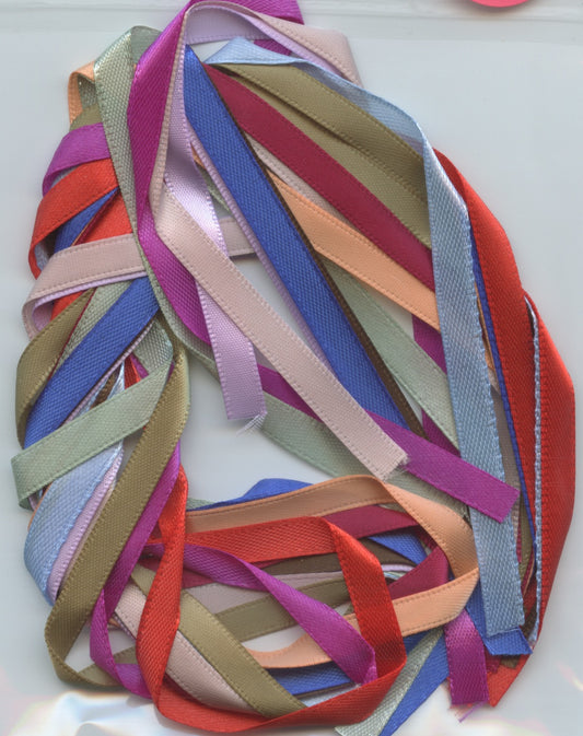 Craft Ribbon - 12 x .60cm lengths - 6mm Assorted colours - Pack #1A