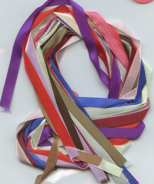 Craft Ribbon - 12 x .60cm lengths - 6mm Assorted colours - Pack #11A