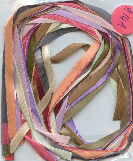 Craft Ribbon - 12 x .60cm lengths - 6mm Assorted colours - Pack - #14A