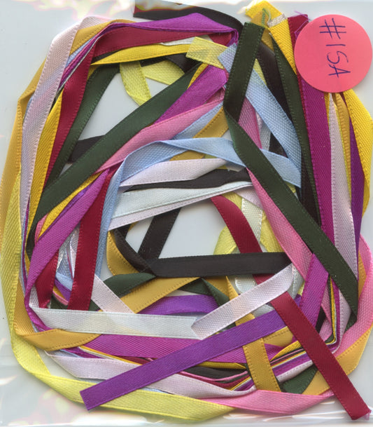 Craft Ribbon - 12 x .60cm lengths - 6mm Assorted colours - Pack - #15A