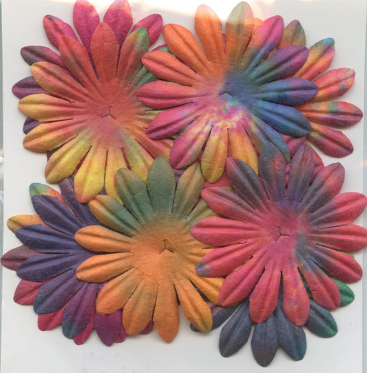 5cm Petal Batik Multi Flower - 10 pk