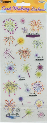 Fireworks Theme - Transparent Stickers  - Craft Stickers 21 pk