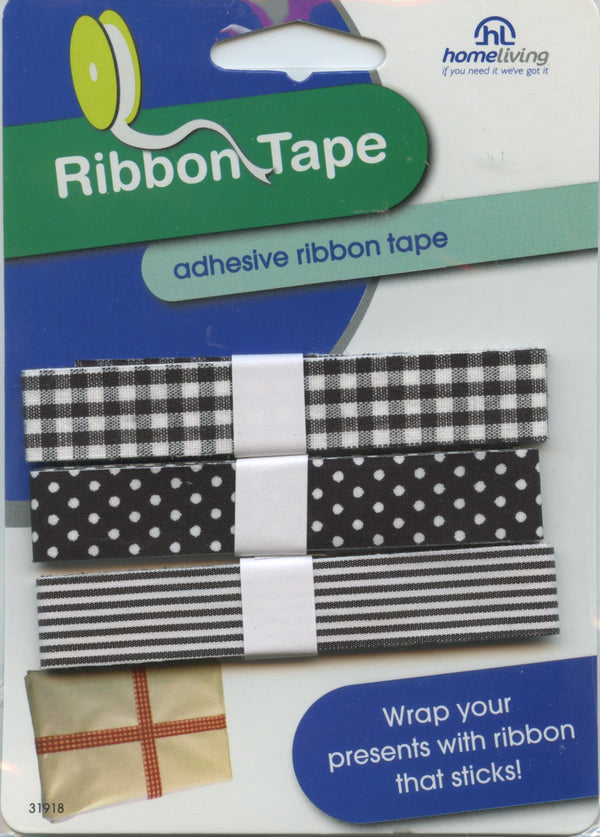Ribbon Tape Adhesive Assorted Colours- Black/White – The Crafty Bear Shop