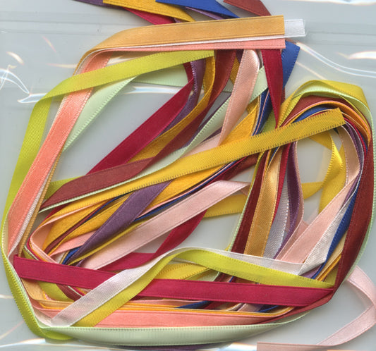 Craft Ribbon - 12 x .60cm lengths - 6mm Assorted colours - Pack #D