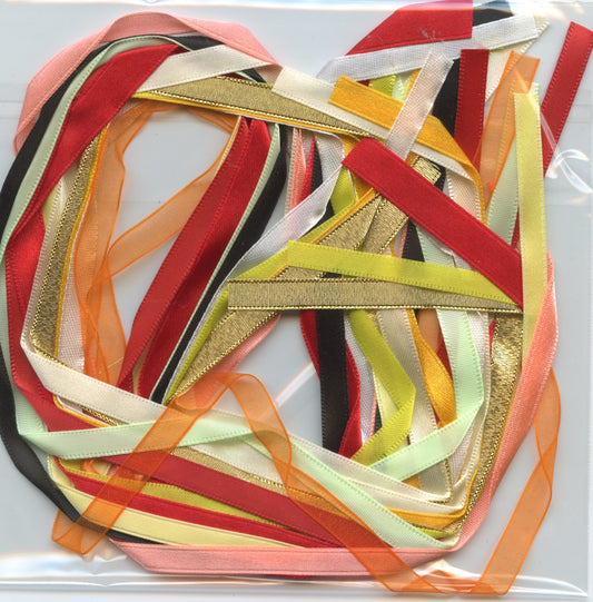Craft Ribbon - 12 x .60cm lengths - 6mm Assorted colours - Pack #E