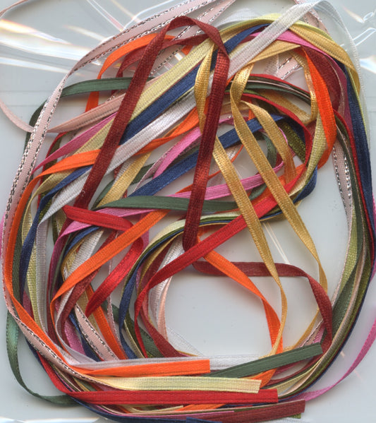 Craft Ribbon - 12 x .60cm lengths - 3mm Assorted colours - Pack #1