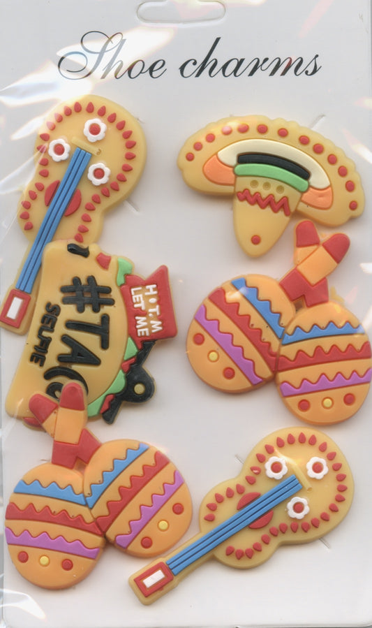 Shoe Charms - Mexican theme - 6pc