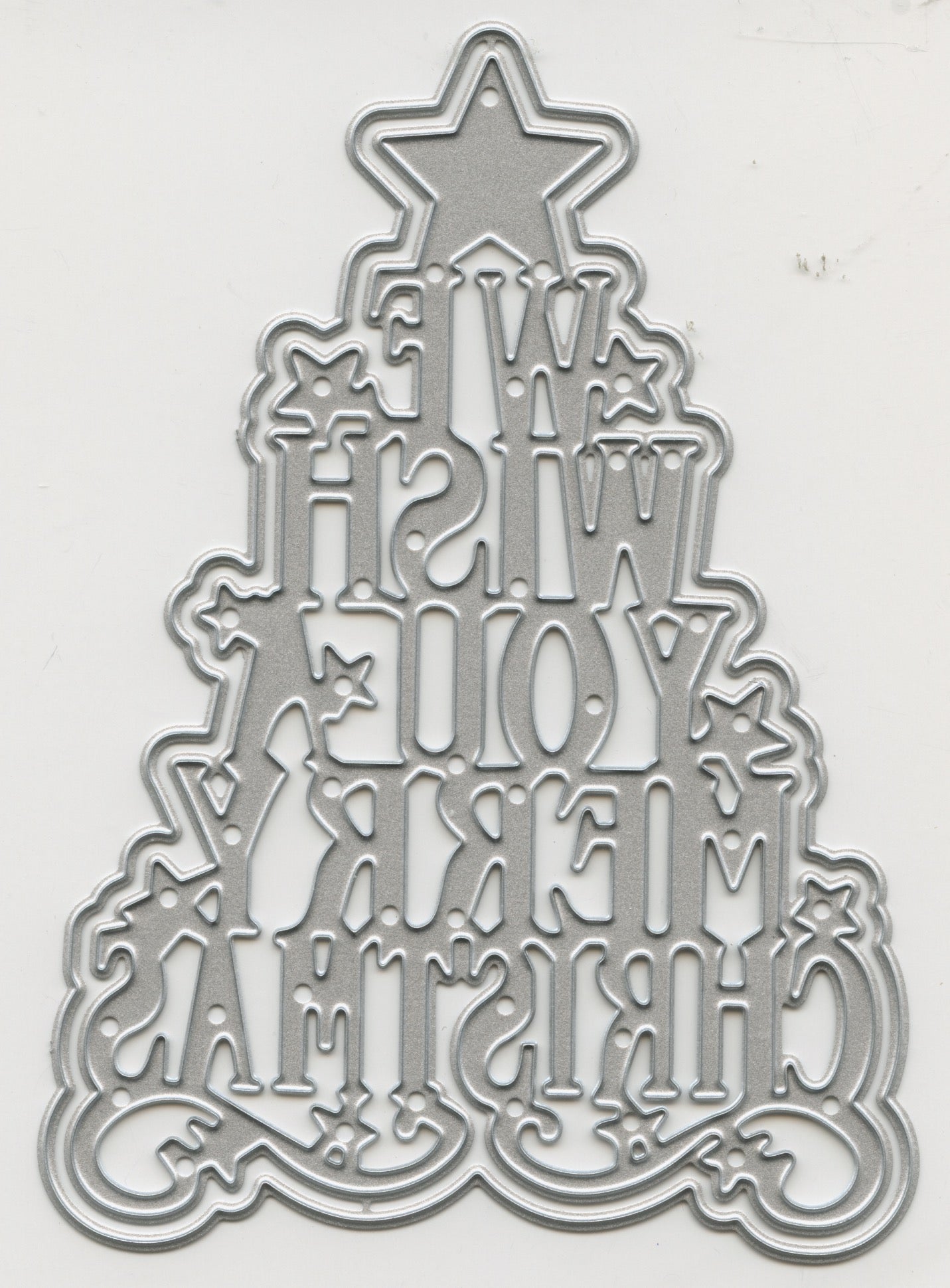 Metal Dies - We wish you a Merry Christmas Tree