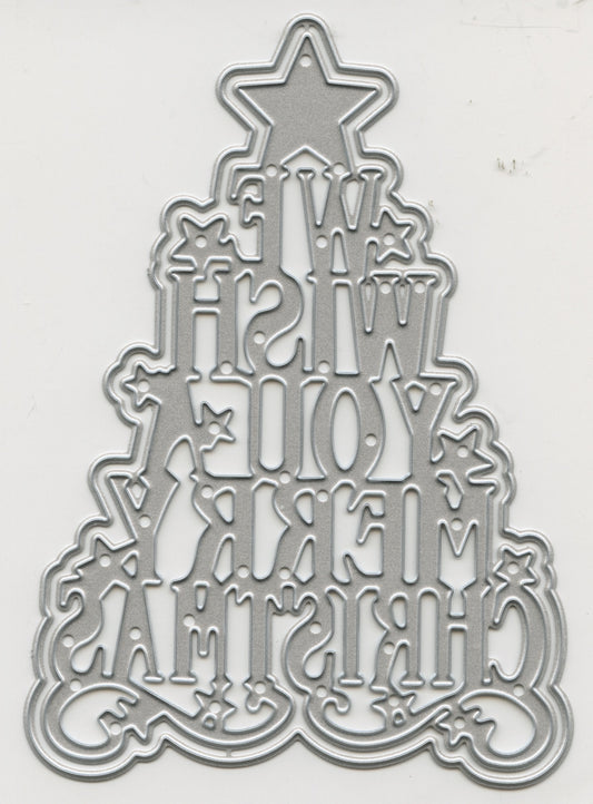 Metal Dies - We wish you a Merry Christmas Tree