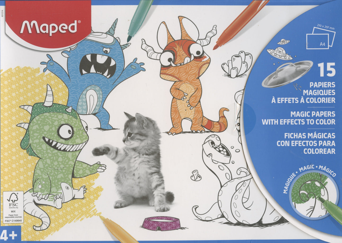 Magic Papers with Effects to Colour - 15 Designs - A4
