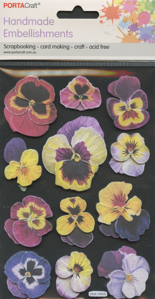 Handmade Embellishments Adhesive - Pansy