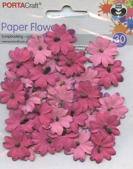 Porta Craft Paper Flowers - Pinks - 25mm - 30pc