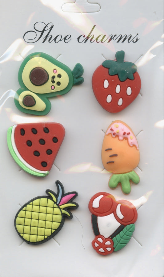 Shoe Charms - Summer Fruits - 6pc