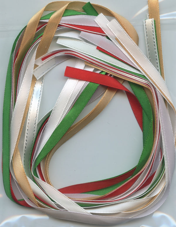 Craft Ribbon - 12 x .60cm lengths - Christmas Colours - Pack #1 - 6mm ...