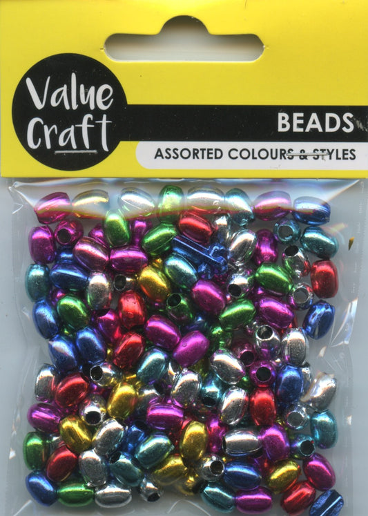 Metallic Coloured Beads - Small - 20g