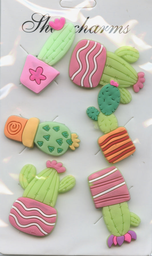 Shoe Charms - Cacti - 6pc