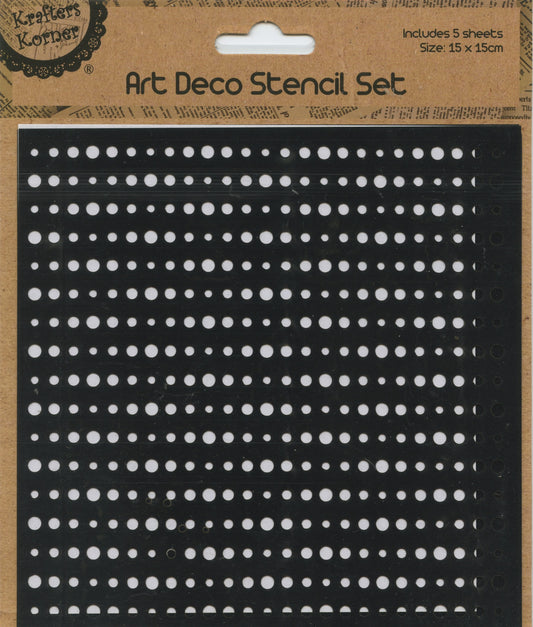 Art Deco Stencil Set - Set #1 - 5 sheets - 15x15cm