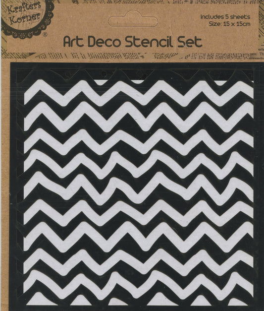 Art Deco Stencil Set - Set #4 - 5 sheets - 15x15cm