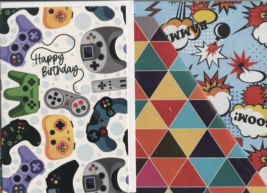 Koala Collection Wrap and Greeting Card - Retro/Game On theme - 1 of each