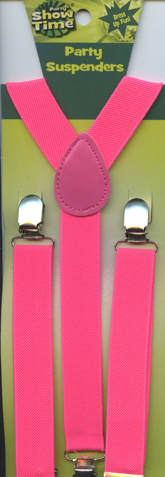 Party Suspenders  - Bright Pink