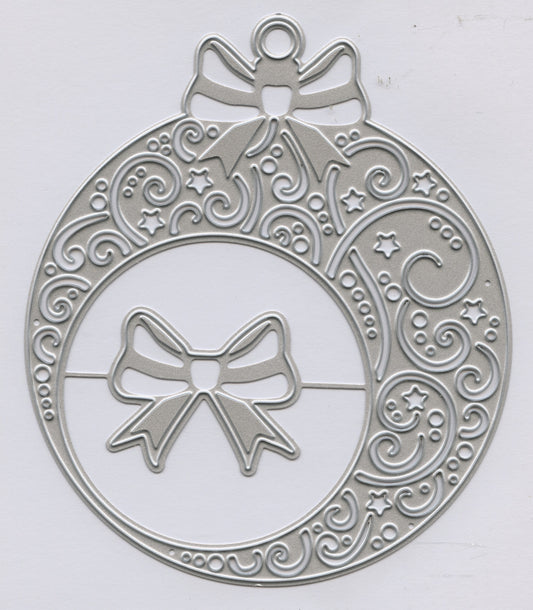 Metal Dies - Christmas Bauble with Bows - Design #1
