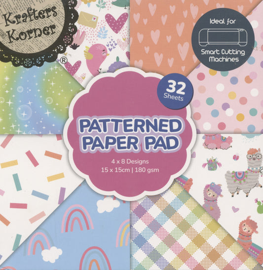 Patterned Paper Pad - Girl theme - 32 sheets - 15x15cm - 8 Designs