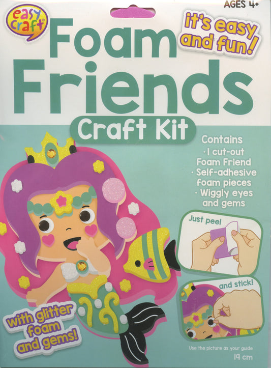 Foam Friends Craft Kit - Just Peel and Stick - Mermaid - Makes 1