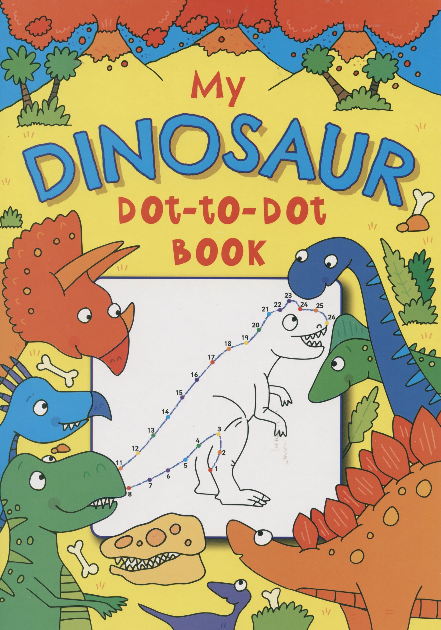 Dot to Dot - Children’s Activity Book - Dinosuars - 16 pages