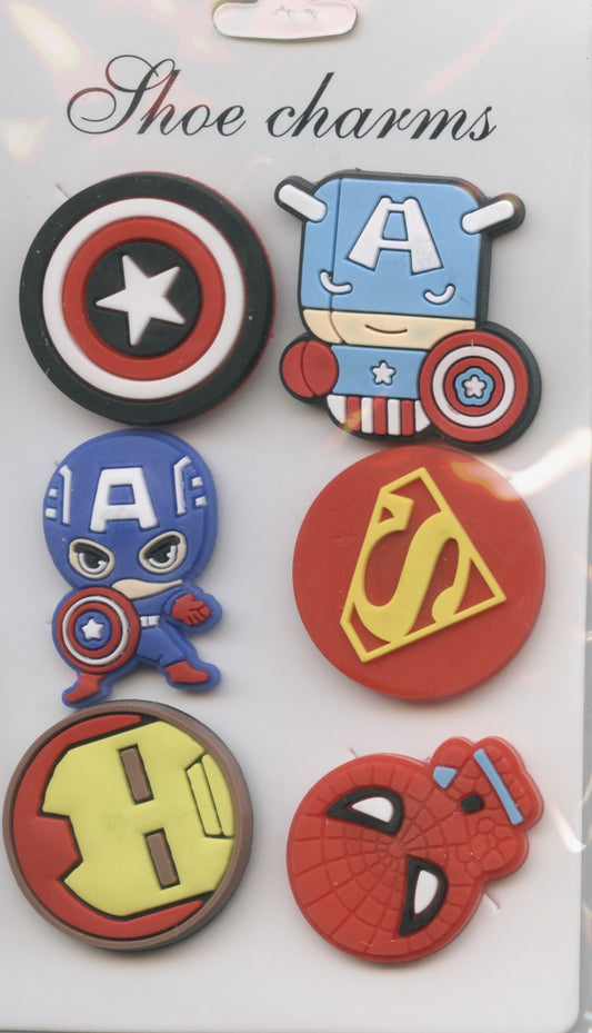Shoe Charms - Superheroes - 6pc