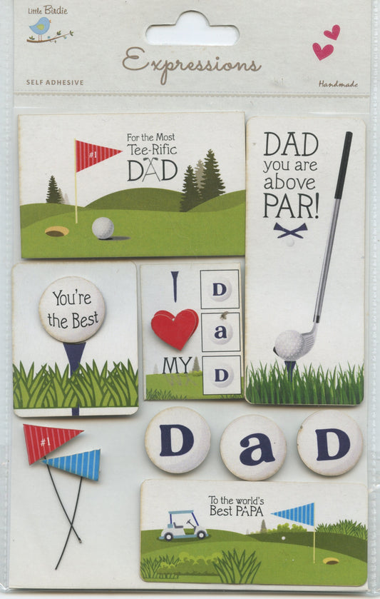 Little Birdie Handmade Embellishments - Best Dad 10pk