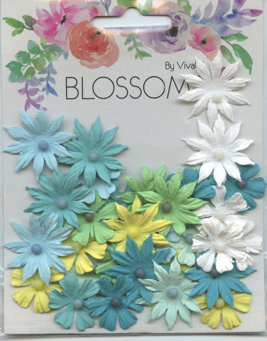 Blossoms Valerie Summer Joy Flower - Assorted Colours- 32 pc