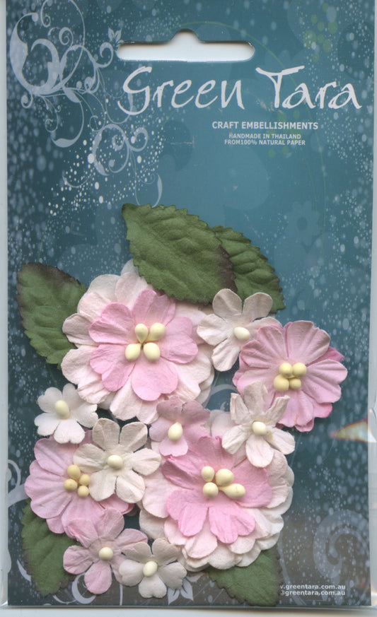 Pastel Flower - Rose & Leaf pack - 16 pc